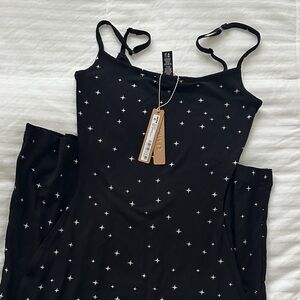 SKIMS Soft Lounge Onyx Sparkle Print Maxi Dress NEW